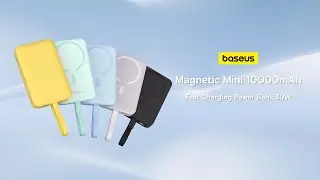 Baseus 10000mAh Magnetic Mini Wireless FastCharge Power Bank 30W With Built In Type C Cable #baseus