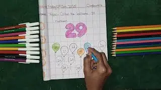 Colour the balloons 29 number. Playgroup and Nursery #maths#worksheets#art#drawing#education 