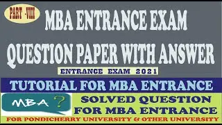 MBA ENTRANCE EXAM QUESTION PAPER WITH ANSWER/HOW TO PREPARE FOR ENTRANCE EXAM/ EASY WAY FOR ENTRANCE