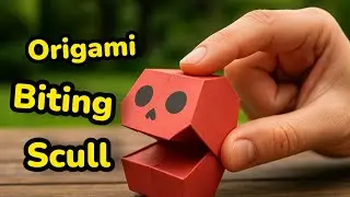 Halloween Origami Skull That Bites  👻 💀 ☠️ Easy Halloween Paper Craft Tutorial