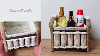 Handmade Textured Basket DIY | Cardboard, Anti-Slip & Natural Fibers