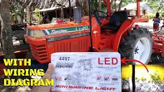 How to Install MINI DRIVING LIGHT on KUBOTA Tractor with WIRING DIAGRAM