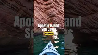 Nature&rsquo;s two worlds in one place 😲 📍 Apostle Islands Sea Caves - Wisconsin 🇺🇸