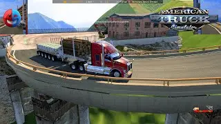 Ats kenworth t800 trasportando madera y cemento / mapa la mountain road