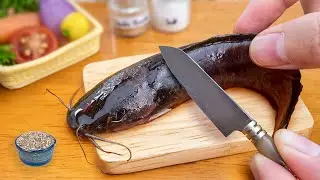 Catch and Cook Fish 🐟 Miniature Crispy Fish Burger in Tiny Kitchen | Mini Yummy Cooking