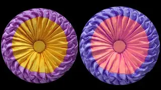 Round pillow smocking cushion cover design pattern making in hindi at home caption cojin two colour