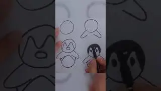 Draw a Cute Penguin in 60 Seconds! 🐧 #shorts