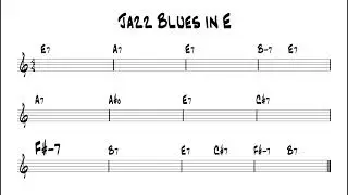 Jazz Blues in E Backing Track / Play-along (120 bpm)