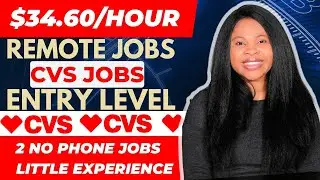 $34/Hour Remote Jobs No Experience 2023: Data Entry Jobs Work From Home with CVS Jobs (Entry Level)