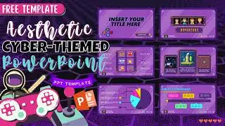 Aesthetic Cyber-themed Free PowerPoint Template | PPT #4 💜 | 2022