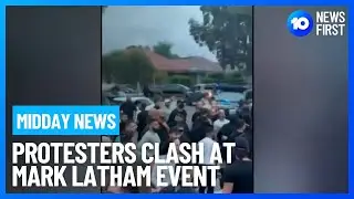 Midday News | LGBTQIA+ And Christian Protesters Clash At Mark Latham Event | 10 News First