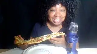 ASMR eating Whole Foods' spinach artichoke flatbread