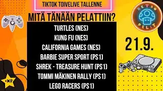 Turtles, Kung Fu, California Games, Barbie Super Sport, Shrek, Tommi M&auml;kinen,LegoRacers | Live 21.9.