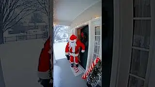 Ring Camera Catches Santa FAFO🎅 #christmastree #christmas #santa #funny #xmas #snowman #shorts