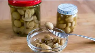 How to pickle Mushrooms Champignons.  Simple recipe.