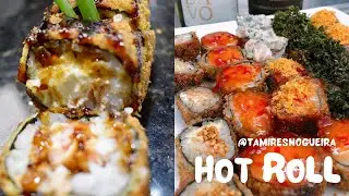 COMO FAZER SUSHI HOT ROLL EM CASA |  HOT FILADÉLFIA TAMIRES NOGUEIRA (FRIED SUSHI ROLL)