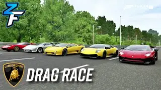 Lamborghini Aventador SV vs Murci&eacute;lago SV vs Diablo SV vs Countach QV vs Miura SV | Forza 7 DragRace