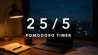 🌃 25/5 Pomodoro Timer (2 Hours) | Midnight Study &ndash; Mellow & Chill Beats