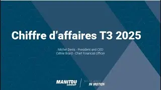 Manitou Group - CA T3 2025 - Replay webconférence [FR]