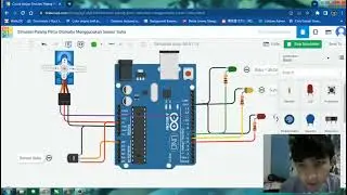 Simusi Palang Pintu Otomatis Menggunakan Sensor Suhu di Tinkercad