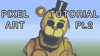 Minecraft Pixel Art Tutorial - Golden Freddy FNAF Part 2
