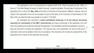 bmlt lateral entry 2024 wbuhs