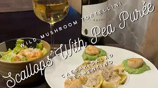 Wild Mushroom Tortellini with Scallops