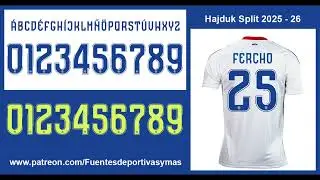 Tipografia Hajduk Split 2025 - 26 Hajduk Split Font 2025 - 26 Fonte Hajduk Split 2025 - 26