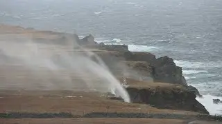 Wild Video of Water Flowing Backwards Up a Waterfall