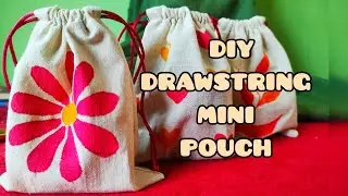 Mini Drawstring Pouch | Wedding Cake Pouch DIY | Making Drawstring wedding favour bag 👑️