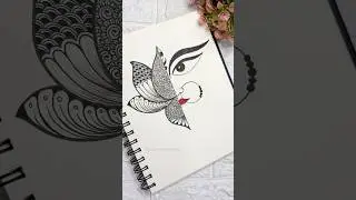 Durga Maa Mandala Art Drawing 🙏🏻💖#shorts #shortsviral #mandala #art #navratri #drawing