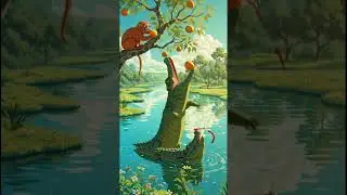 #The monkey video #the monkey and the crocodile 🥰