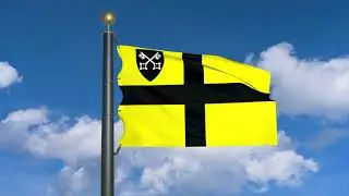 Flag of St David early with Diocese of St Asaph Shield in Canton