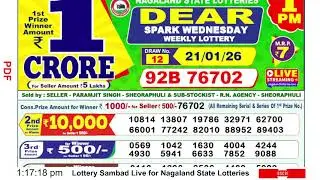 Lottery Sambad 1pm 21.01.2026