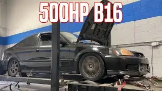 500-сильный турбонагнетатель B16 Civic Dyno Tune