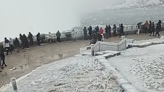 Niagara Falls live starting beside the Falls wide view 27 December 2025