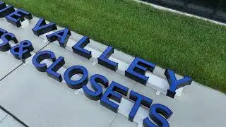 New Blue Valley Cabinets Sign at our New Warehouse