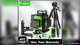 Huepar 12 Lines 3D Cross Line Laser Level Kit Osram SelfLeveling Green Beam 360 Vertical Horizontal