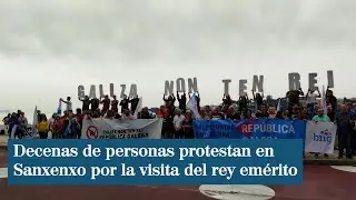 Decenas de personas protestan en Sanxenxo por la visita del rey emérito