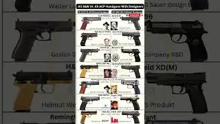 .40 S&W (10.2&times;22mm)  Vs .45 ACP (11.43&times;23mm)  Handguns With Designers #shorts