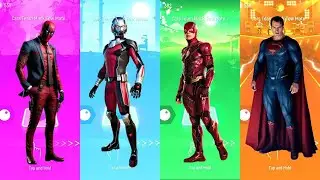 Superhero Showdown: Deadpool vs Ant Man vs Flash vs Superman! Tiles Hop EDM Rush!