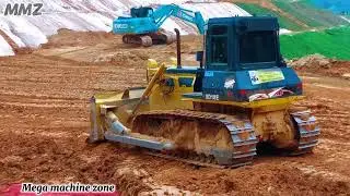 Heavy Bulldozers and Excavators Working Nonstop at Massive Construction Site | Earthmoving Equipment