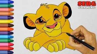 How to draw Simba in The Lion King step by step