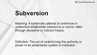 Subversion Meaning