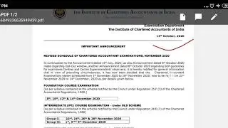 ICAI Important Update: Revised CA Exam datesheet For Nov 2020 Exam |Opt-Out |IPCC Attempt Extended|