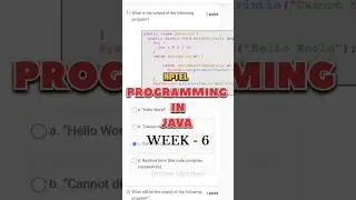 WEEK-6 Programming in Java #ontimeupdates #nptelstation #exam #nptelsolutions #java #week6