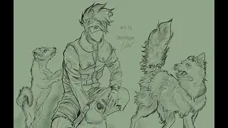 Speed drawing of Kakashi & dogs|Naruto fanart |DigitalArt | Ibispaint