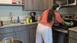 Kitchen Counter Cleaning ASMR 🧽 No Talking | Real Sounds | Organizing & Wiping