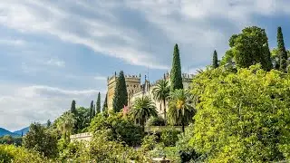 4K Italy Garda Lake Gardola City  Street Walk Lago di Garda Santuario Di Montecastello View 5