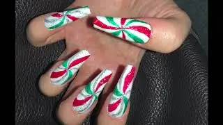 EASY CHRISTMAS CANDY CANE MINT NAIL ART TUTORIAL FOR BEGINNERS 2020